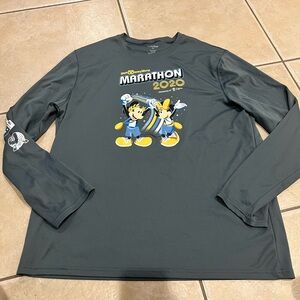 Disney Marathon Mickey and Minnie 2020 Gray Long Sleeve Shirt